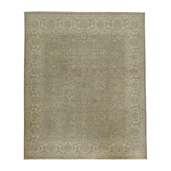 Bokara Rug Co., Inc. HandKnotted HighQuality Light Green and Ivory